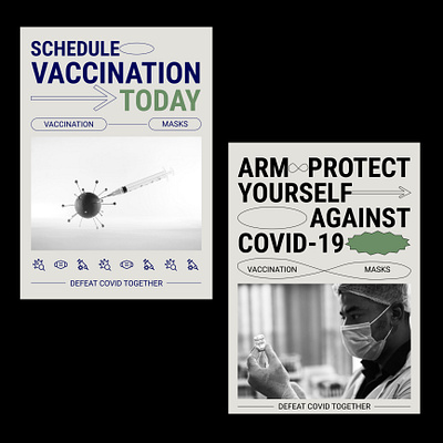 Vaccination & COVID posters banner covid epidemic graphic design mask masks typography vaccination