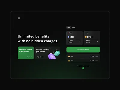 UI Design Concept: Crypto Swap app design flat minimal ui ux