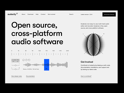 audacity: web design audio edit editing landing page open-source opensource record software sound user experience user interface web web design web site webdesign website