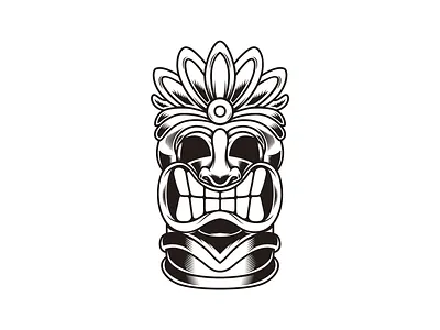 Tiki aloha hawaii illustration logo summer tiki tiki bar tribal