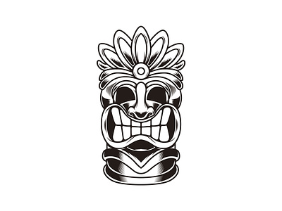 Tiki aloha hawaii illustration logo summer tiki tiki bar tribal