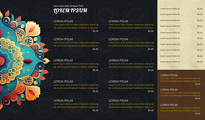 A Restraunt Menu Design Concept design graphic graphic design illustration menu pattern restaurants ui vector