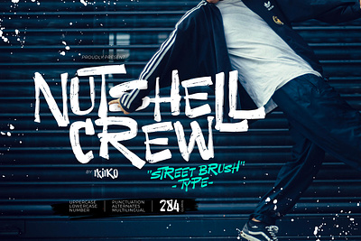 Nutshell Crew - Street Brush Type displayfont displaytype font hip hop flyer hip hop font hipsterfont typeface typography