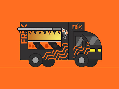 Frix - Food Truck illustration branding burgers design food foodtruck fritterie frix graphic design graphics graphictruck illustration illustrations ontheroad road servingfood truck vector