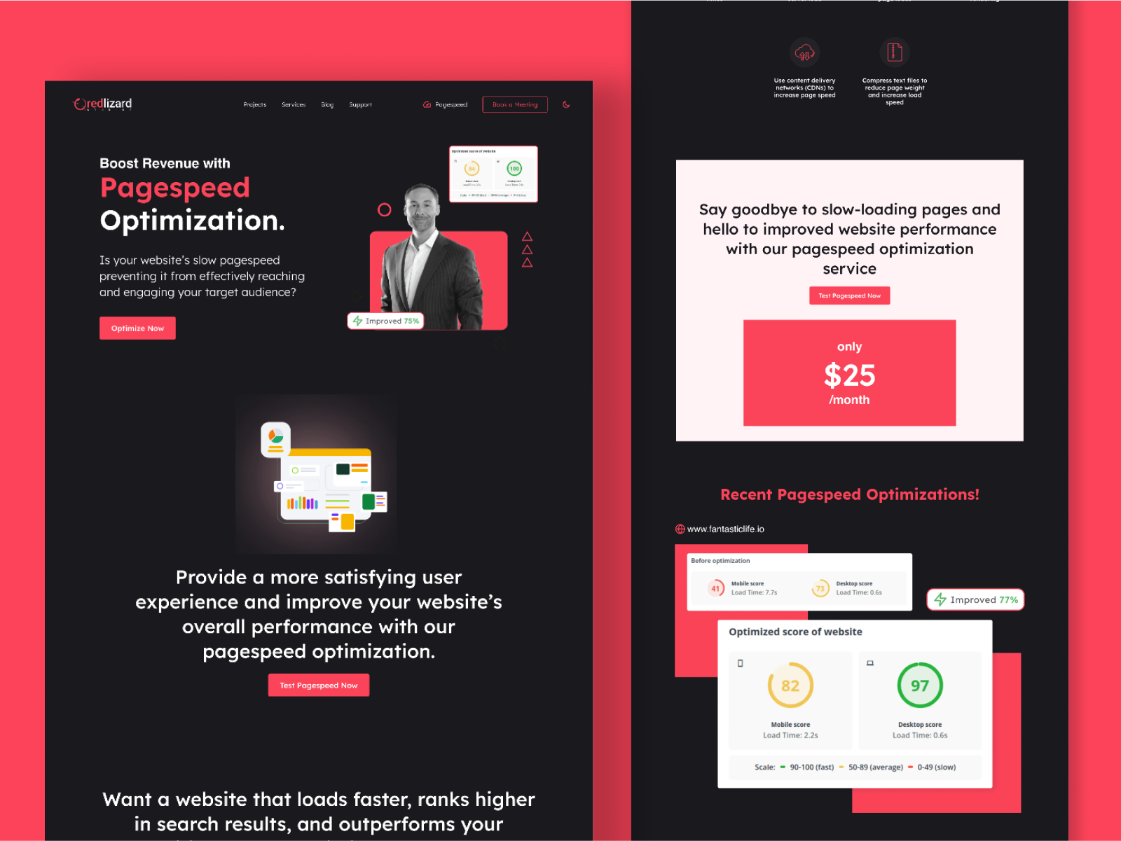 Pagespeed Landing Page design figma illustration landing page mobile app ui uiux