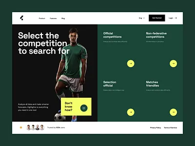 Sport homepage app analytics app clean dashboard design football football player game homepage interface ledo ledo agency player soccer sport ui ux web app web site