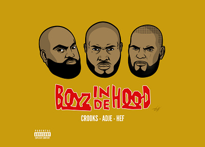 Boyz in de Hood adje beats characterart characterdesign crooks digitalart dutch dutchhiphop graphic design graphic designer hef hiphop illustration illustrator mixtape music nederhop rap rappers vector