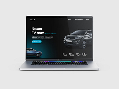 Homepage design concept for Tata Nexon branding design ev illustration logo nexon tata ui