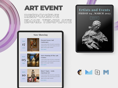 Art Event – Responsive Email Template art gallery artist email campaign email template events