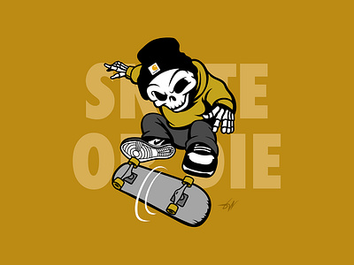 Skate or Die beanie characterart characterdesign digitalart graphic design graphic designer illustration illustrator kickflip ollie skateboard skateordie skater skull street urban vector