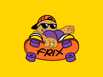 Frix Friterie - Mascot illustration branding design glasses graphic design hat illustration illustrations logo mascot potato potatoes potatomascot ring skateboard vector