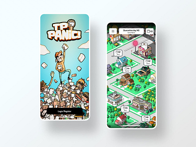 TP PANIC! app character covid design games illustration isometric pandemic toilet ui uidesign videogame