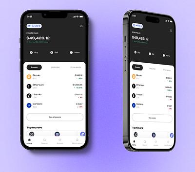 Crypto exploration design minimal mobile app ui uidesign