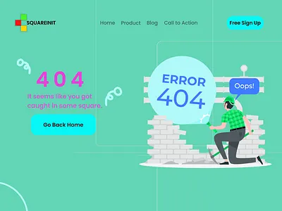 404 Page design typography ui