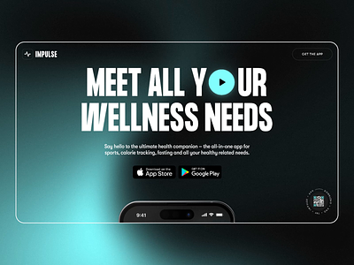 Landing Page for Fitness App 3d animation app landing page branding design fitness graphic design interface landing page motion graphics scroll sports ui user experience user interface ux web web design web interactions website