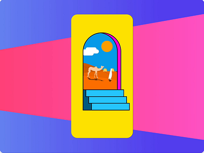 A doorway to the desert app design illustration ui