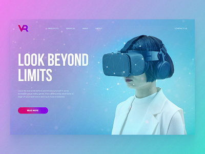 Virtual Reality headset – store concept auto layout blue branding button concept future game gaming gradient graphic design headset landing page logo menu ui violet virtual reality virtual reality headset vr web design