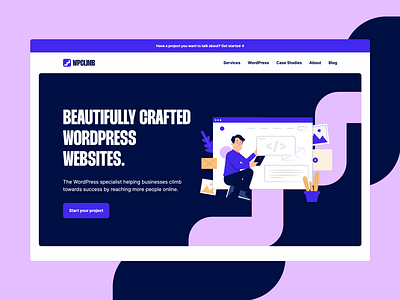 WPClimb - Landing Page branding landing page ui ux website wordpress