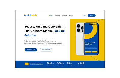 Baridimob Mobile App - Landing Page app branding design graphic design illustration logo typography ui ux vector