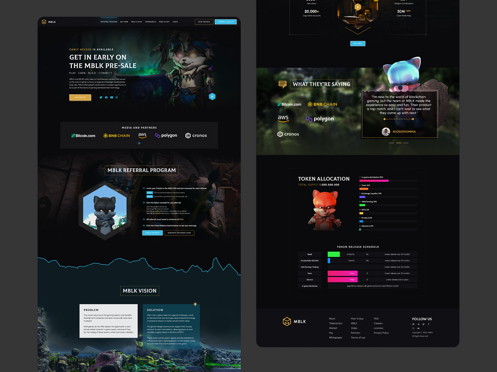 Web3 IDO game landing page redesign by Joseph Emmanuel on Dribbble