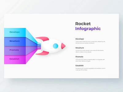 Animated Rocket PowerPoint Infographic animated illustration illustrator infographic powerpoint ppt template rocket startup