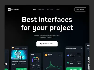 UI kit website black web ui ui kit ui kit website ui template web webdesign website dark