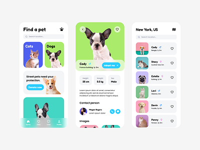 Animal adoption app app design ui ux