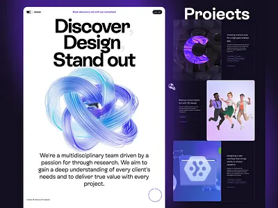 10Clouds.design Landing Page 3d animation c4d interaction key visual landing page portfolio product design ui website