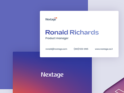 Nextage mockups brand branding business business card cards case financial gradient hightech mockup nextage notebook phone startup
