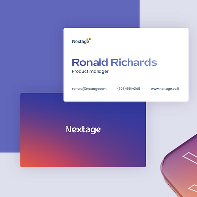 Nextage mockups brand branding business business card cards case financial gradient hightech mockup nextage notebook phone startup