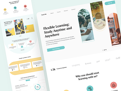 Online Course Landing Page colourful e education landing page learning platform minimal online course online education studying web design