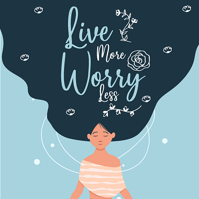 Live More Worry Less branding graphic design illustrator typography vector