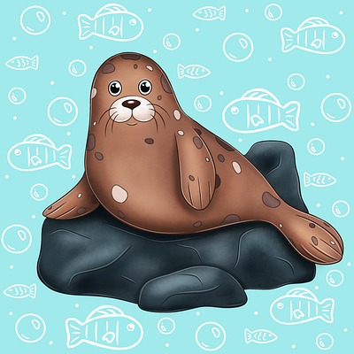 Seal animal book character character design children design game illustration illustrator photoshop seal winter
