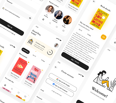 E-Book Reader Mobile App Design app book bookreader design onlinebook reader ui ux
