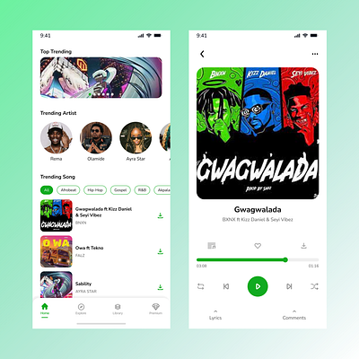 Music App Concept app dashboard design music product productdesign sound ui uiux ux vibe