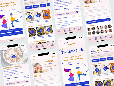 Mobile cooking app for kids app ui ux