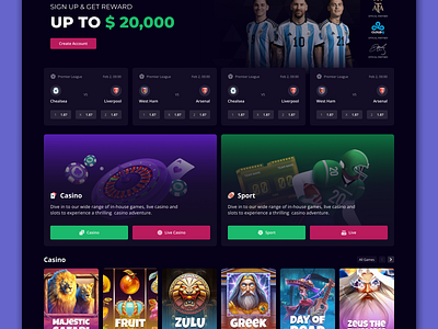 Online Casino Platform casino casino design casino ux design gambling gambling casino live casino sportsbook ui ux ux design ux sportsbook web design