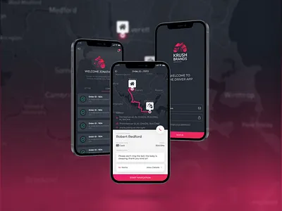 Locale - Drivers’ App app brand branding clean color dark mode delivery design food foodtech illustration list logo map navigation order saas ui ux vector