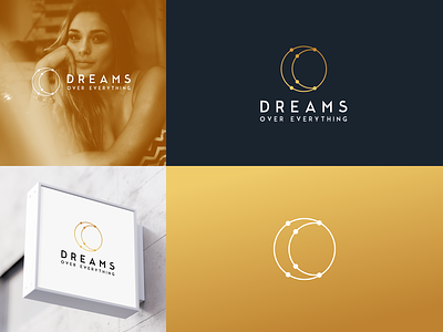 Dreams over everything logo dreams fashion gold graphic design logo logo design luxury minimalistic moon
