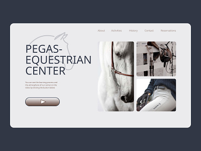 First screen design concept concept horse pegas ui ux web design