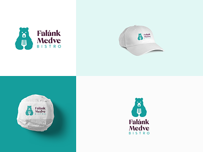 Falank Medve Bistro Logo bear bistro branding clear fork graphic design hidden hungry logo minimal minimalistic negative space
