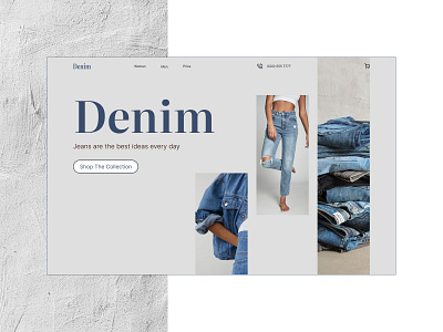 Concept Jeans concept denim design jeanse ui ux web design
