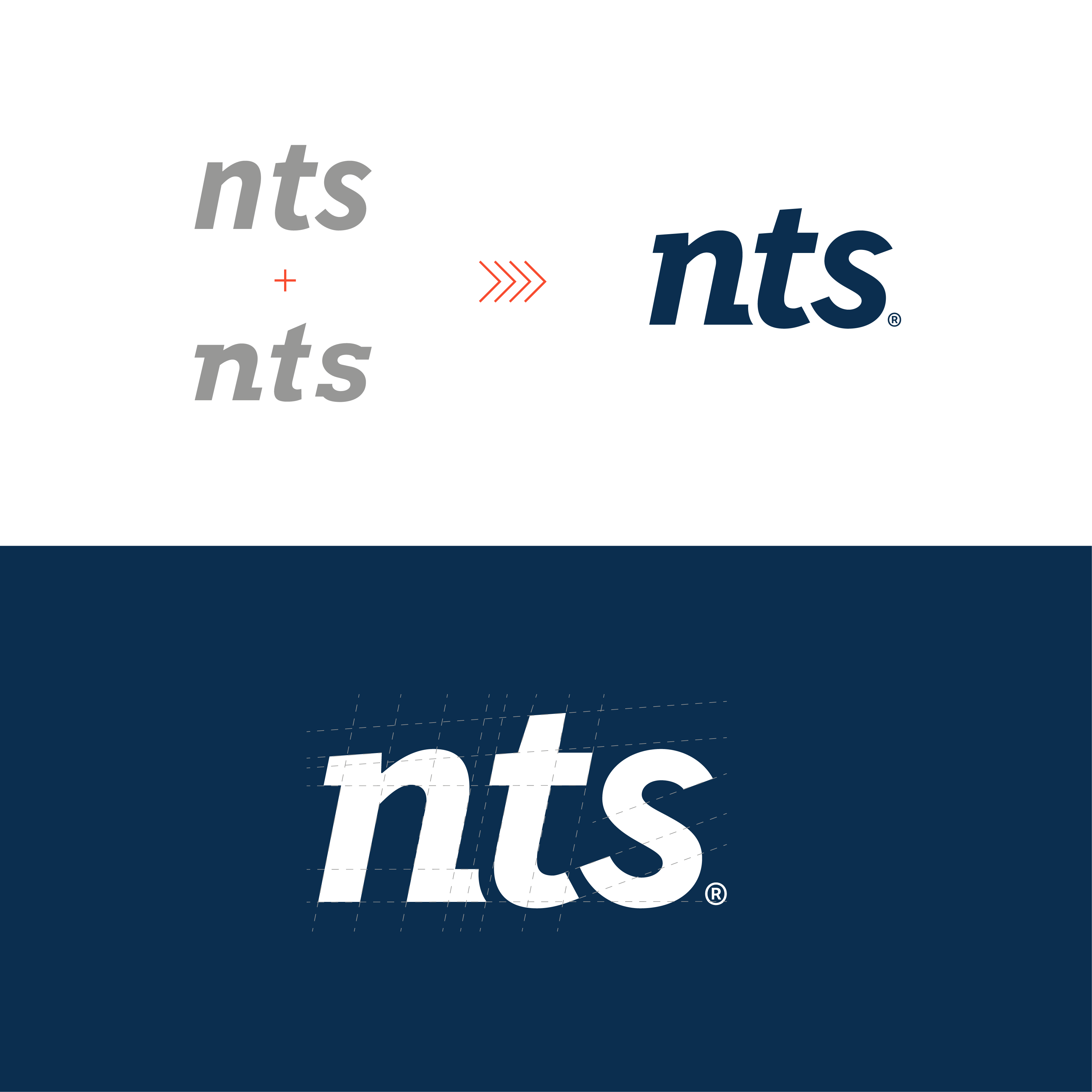 NTS Branding branding design graphic design kerning lettermark logo positioning typography