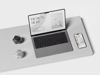 MacBook Pro with iPhone 14 Pro Mockups design mock up mock ups mockup mockups photoshop psd template