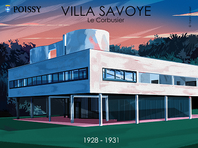 Villa Savoye - Le Corbusier | Illustration & AD 2danimation illustration lecorbusier mgcollective motion design motiondesignschool motionlovers villasavoye
