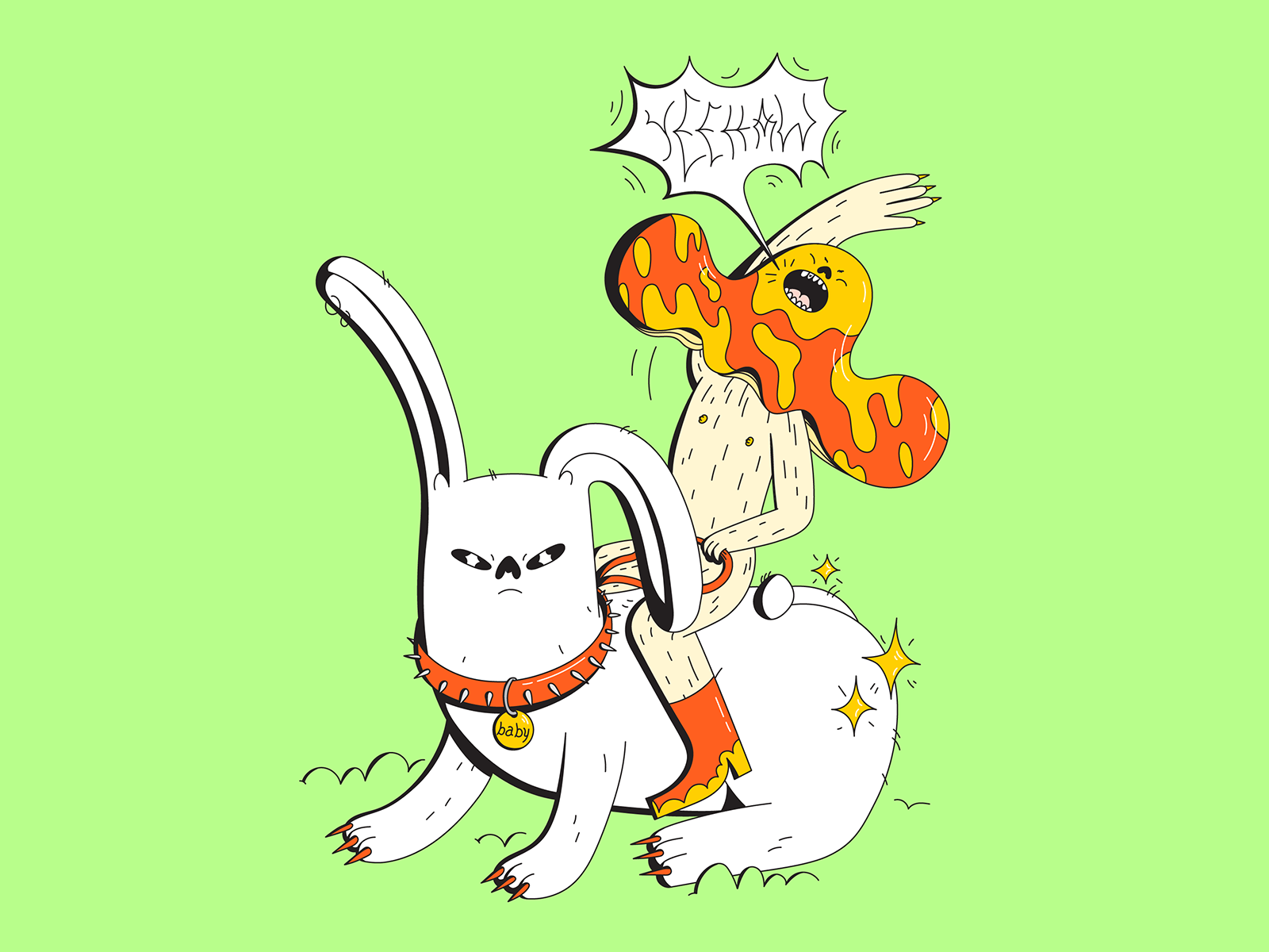 Forest Fairy battle bold bunny character cowboy dope fairy fantasy forest funny horse horse riding illustration mushroom pet psychedelic riding shrooms vector yeehaw