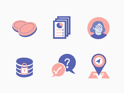 Fintech icons set #0091 2d blockchain character coin data digital art finance fintech game icon illustration location product startup tech web graphics web3