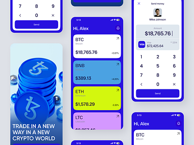 Finance Crypto Mobile App app binance bitcoin blockchain btc crypto crypto currency crypto exchange cryptocurrency eth ethereum finance forex invest investor mobile mobile app design nft trader trading
