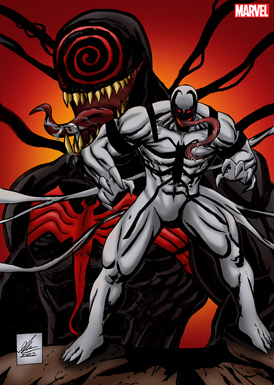 Anti Venom & Corrupted Venom Artwork - Marvel Comics art artist artwork character illustration comic comic artist comic style comics design drawing illustration illustrator marvel marvel comics spiderman venom youtubers