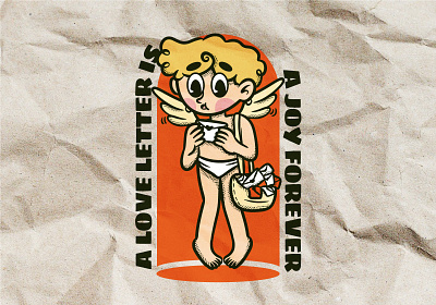 Retro Mascot Logo Cupid Series cute